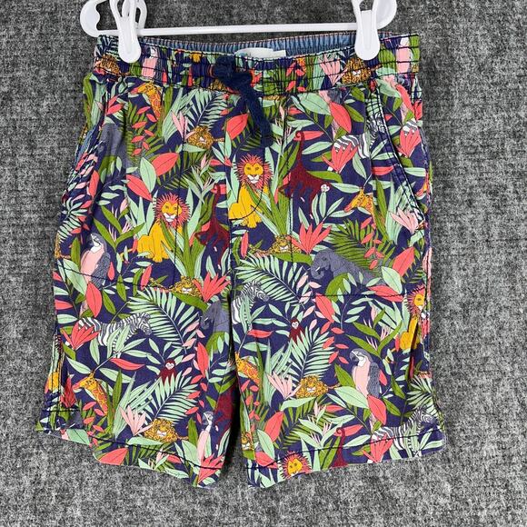 Boden Shorts Youth 10Y Jungle Tropical Bermuda Hawaiian Drawstring Elastic Waist - Picture 1 of 7